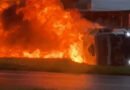 Caminhão-tanque explode e espalha fogo na BR-101, em Igarassu, que fica interditada no sentido Recife-João Pessoa; VEJA VÍDEO