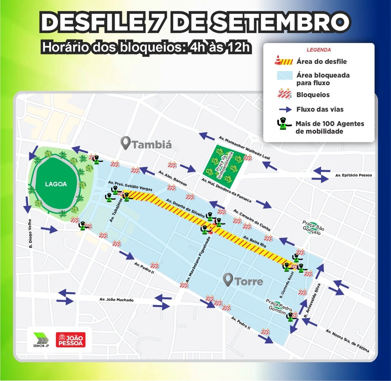1-5 Semob-JP define planos de trânsito e transportes para desfile cívico na Avenida Duarte da Silveira; confira
