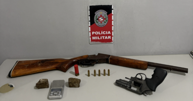 Polícia Militar apreende armas de fogo e drogas em Santa Rita