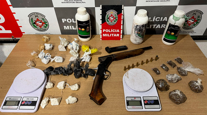 Polícia Militar apreende arma de fogo e drogas em João Pessoa