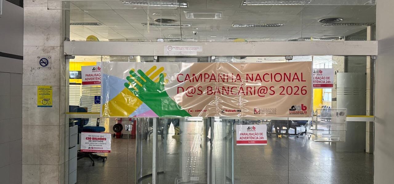 Bancários da Paraíba fazem paralisação de 24h nesta quinta em todo o estado